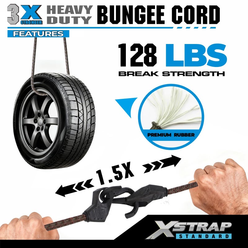 XSTRAP STANDARD 10PK Bungee Cords 32-Inch Heavy Duty Bungee Cords with Hooks, Ideal for Outdoor, Tarp Covers, Canvas Canopies, Motorcycle, Luggage Rack, Cargo - Image 5